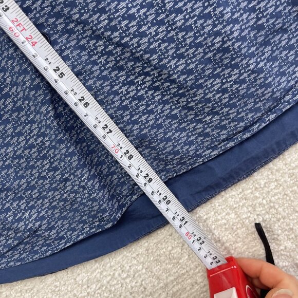 Anthony of London Blue Fish AOP Short Sleeves Dress Button Up Shirt Men Size L - Picture 10 of 14